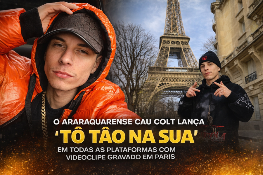 O araraquarense Cau Colt lança “Tô Tão na Sua” em todas as plataformas e aposta em clipe gravado em Paris para marcar nova fase da carreira